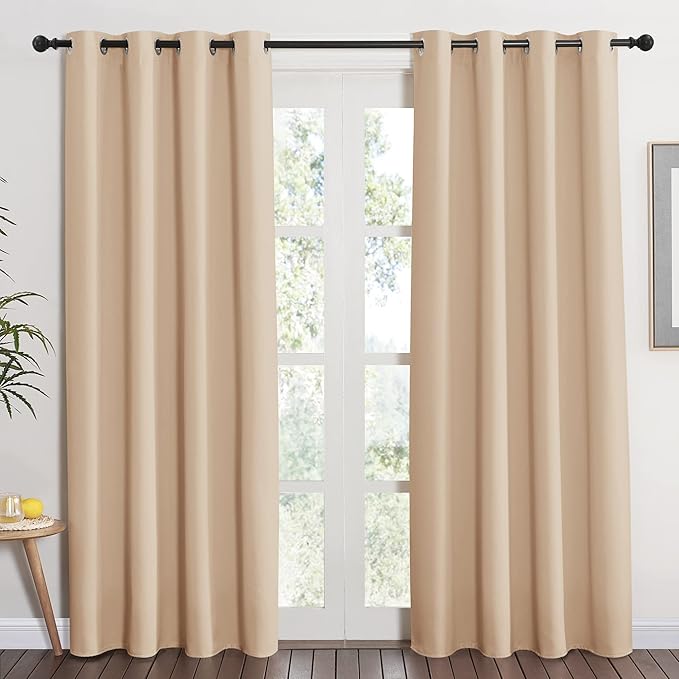 NICETOWN Room Darkening Biscotti Beige Curtain