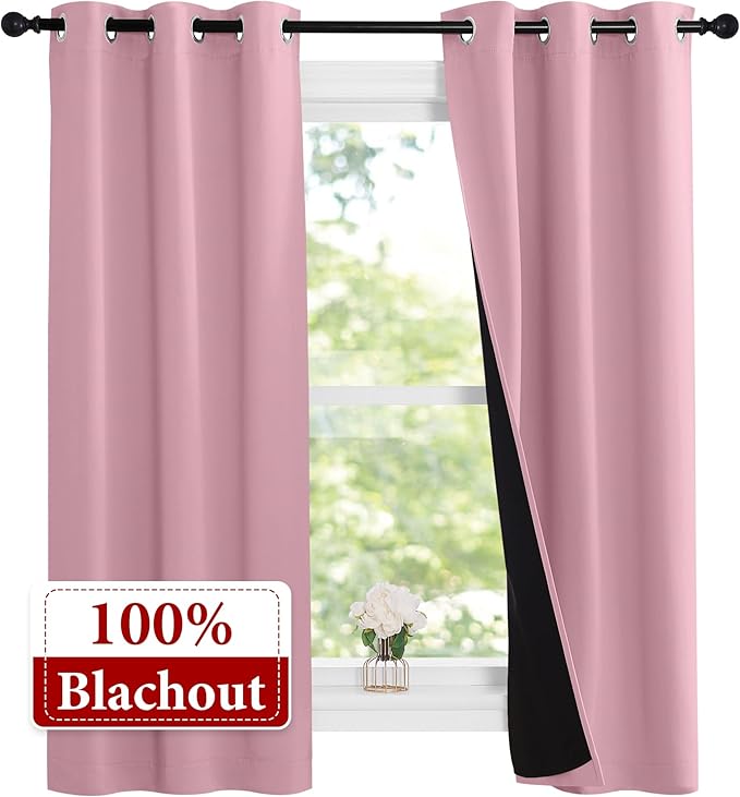 NICETOWN 100% Blackout Short Curtains
