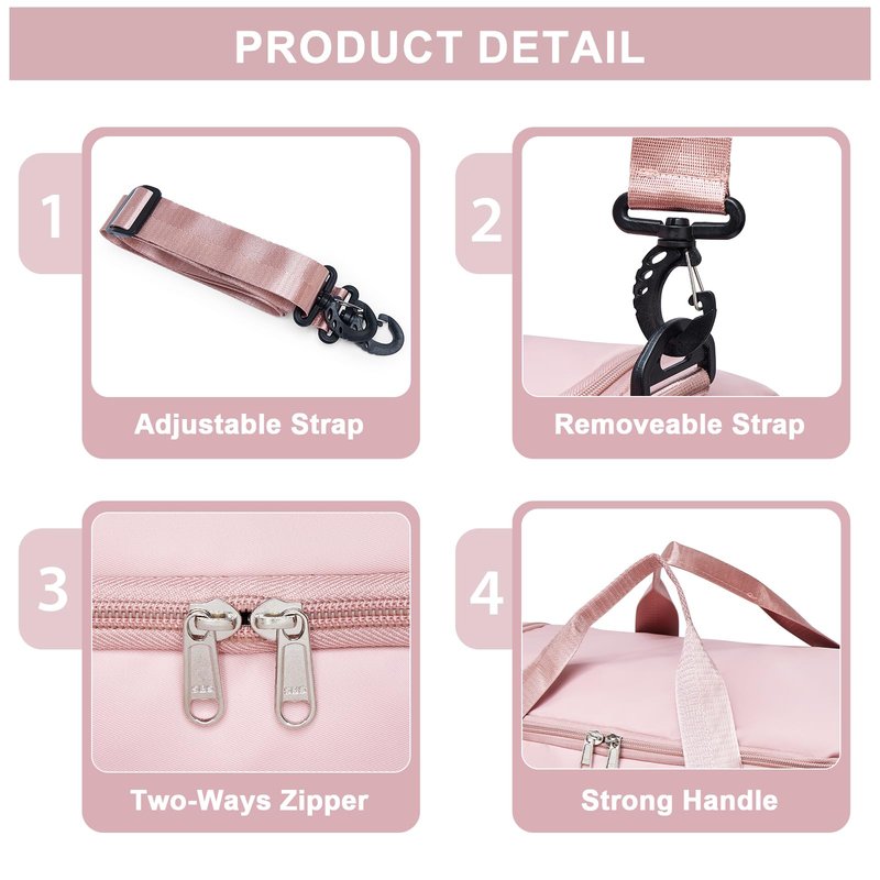 Large Travel Duffle Bag, Carry On Weekender Bag with Shoe Compartment, Gym Tote Overnight Bags for Women for Travel with Toiletry Bag