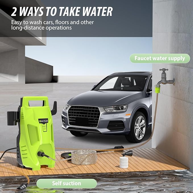 2800W Pressure Washer, 60Bar 500mL/H Portable Jet Washer Pressure Washers with Patio Cleaner, High Power Washing Machine Cleaner for Deep Cleaning Tools for Cars Patio Driveway Home Use