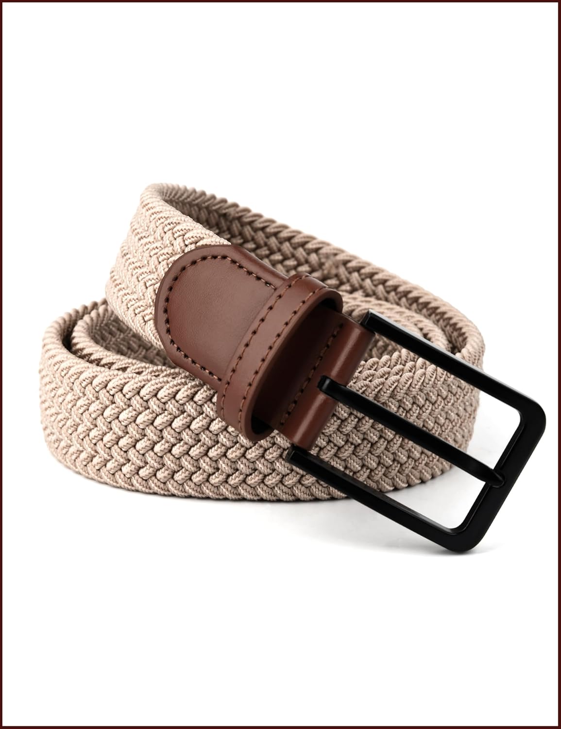 Skiennix Stretch Elastic Braided Golf Belt - 1 3/8 Inch Wide for Men & Women