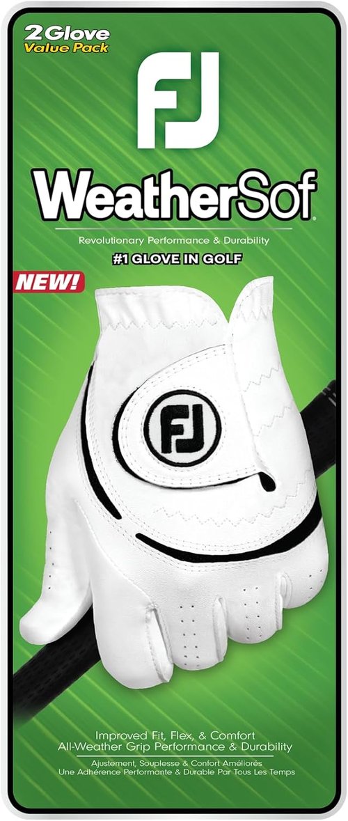 FootJoy Men's Golf Gloves - WeatherSof 2-Pack for Ultimate Comfort and Grip