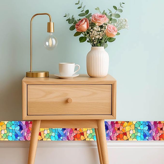 IVN Wallpaper Border Peel and Stick Decorative Wall Trim Self Adhesive Vibrant