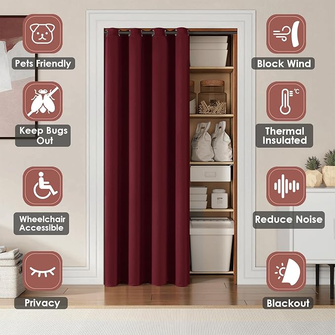 ChrisDowa Blackout Door Curtains