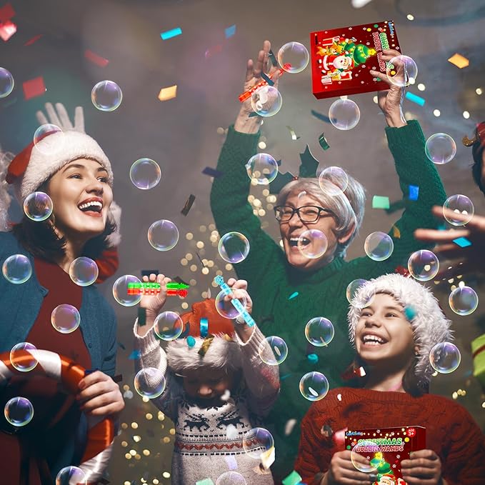 Christmas Goodie Bag Stocking Stuffers Fillers for Kids 32 Pack, Mini Bubbles Classroom Toys Gifts Party Favors Supplies for Toddlers, Xmas Small Holiday Class Treat Prize Stuff Activities for Student