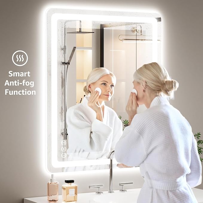 Led Bathroom Mirror with Lights, Anti-Fog & Tri-Color Lighting