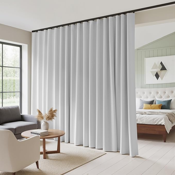 RYB HOME 100% Blackout Curtains Extra Wide