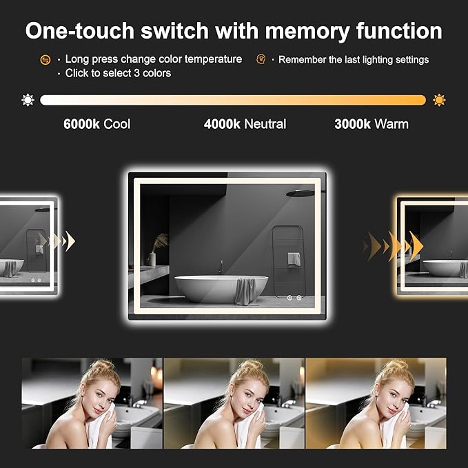 AMOISE LED Bathroom Vanity Mirror