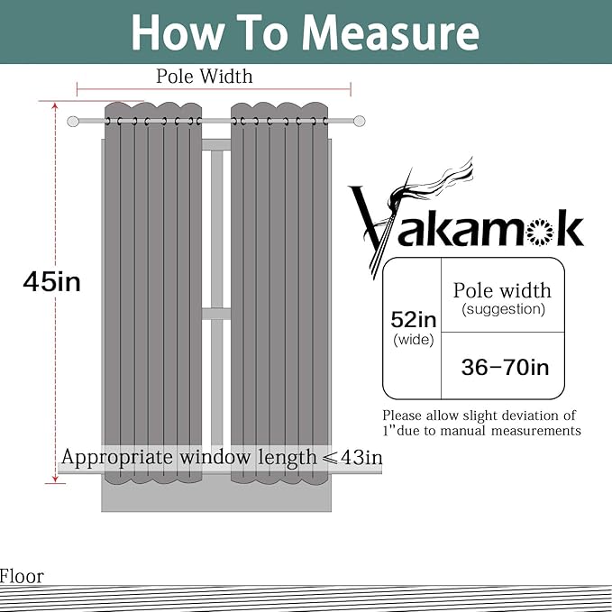 Yakamok 100% Blackout Curtains for Bedroom, Thermal Insulated 2-Layer Lined