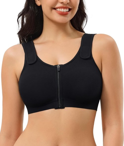 CYDREAM Wireless Bras for Women - Zip Front Closure, Full Coverage & Adjustable Comfort