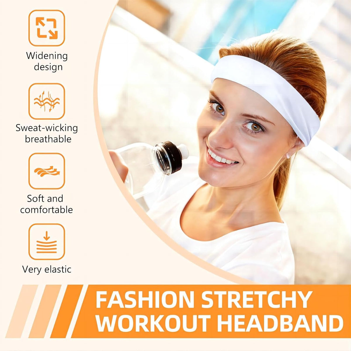 Skiennix 8PCS Non-Slip Sports Headbands - Soft, Elastic, Sweat-Absorbent for Men & Women | Summer Fashion