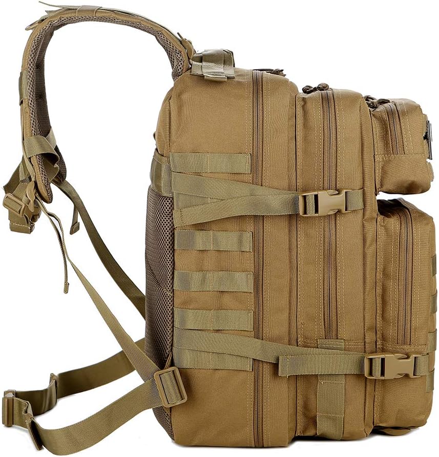 QT&QY Military Tactical Backpack - 45L Molle Army Assault Pack for Hiking & Trekking