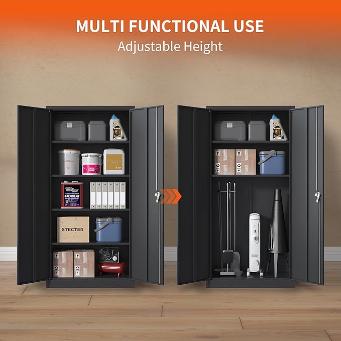 72'' Garage Storage Cabinet, Lockable Storage Cabinet