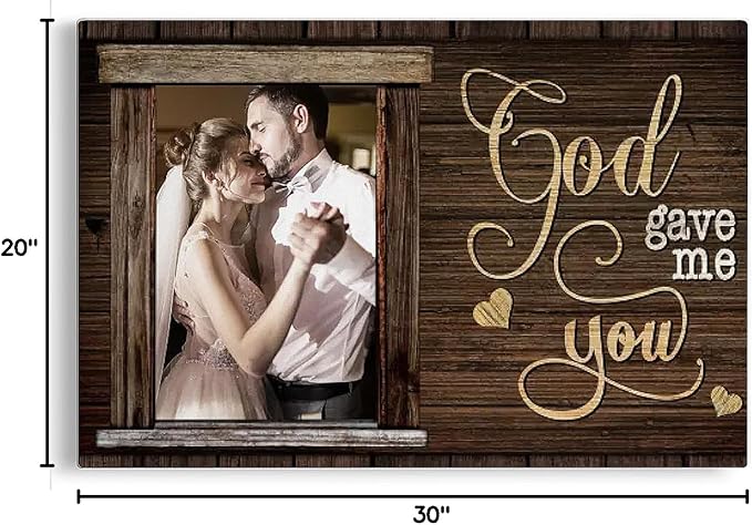 Dem Canvas Personalized Canvas Prints, Custom Photo And Name, God Gave Me You, Wedding Gifts For Couple Anniversary Wedding Engagement Gift For Couples Canvas (30x20)