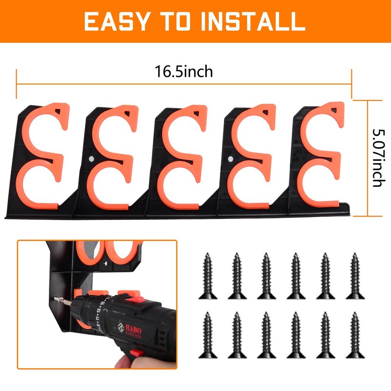 Hikeen Fishing Rod Holders, Fishing Pole Holders for Garage, Wall or Ceiling Mounted Fishing Rod Rack Holds Up to 10 Rods（1 Pack）