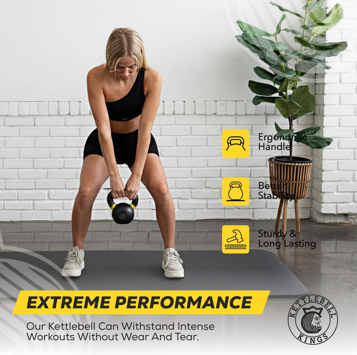 Powder Coated Kettlebells Set (9-97 lb) - Strength Training Weights for Home Gym