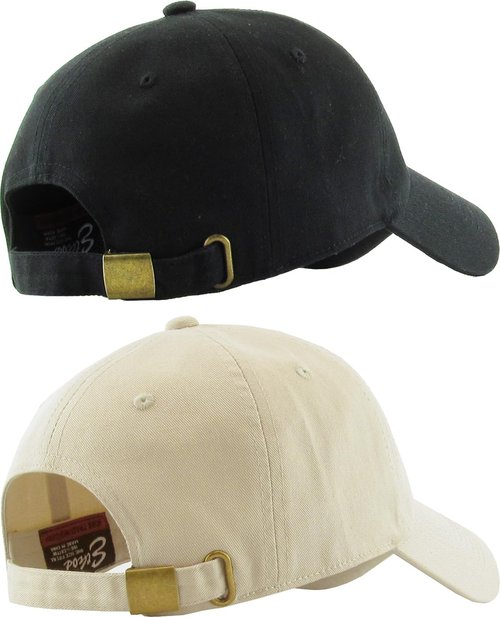 KBETHOS Classic Low Profile Cotton Baseball Cap - Adjustable Unconstructed Dad Hat in Black & Ivory
