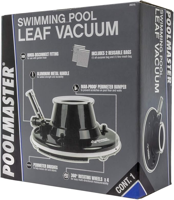 Poolmaster 28316 Swimming Pool Leaf Vacuum, Premier Collection