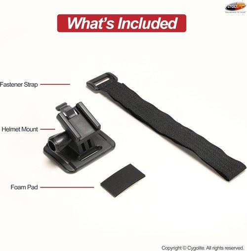 Cygolite Helmet Mount Kit for Ranger, Expilion, Metro & Streak Bike Lights - Compact Black (HLMT-DCV12)