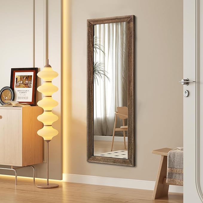 AAZZKANG Hanging Mirror Full Length Vintage Large Mirrors Wooden Framed 43"x14"