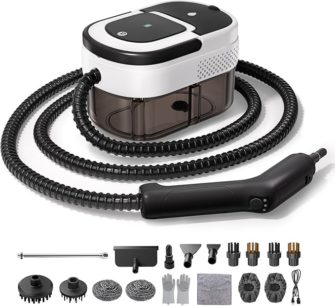 Steam Cleaner for Home & Car-Portable Handheld Steamer for Cleaning 3-Level Adjustable, 15s Heat-Up, Handheld Steam Cleaner for Home