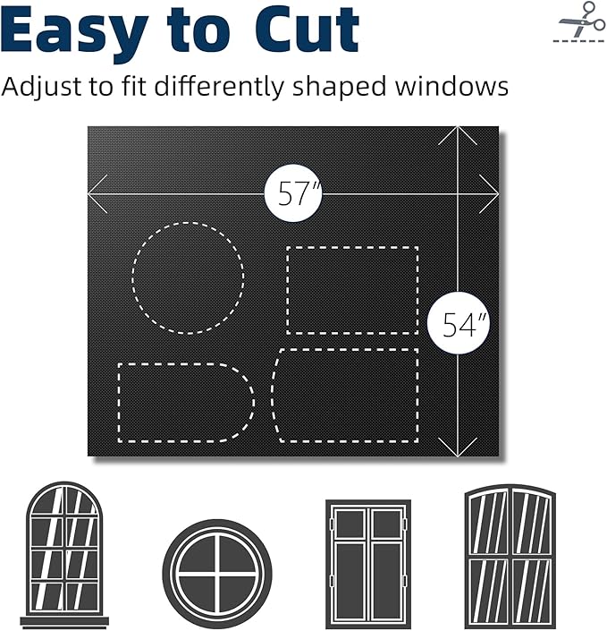 NIGHTON Portable Blackout Curtains 54"×59", Strong Hook and Loop Tape Strips