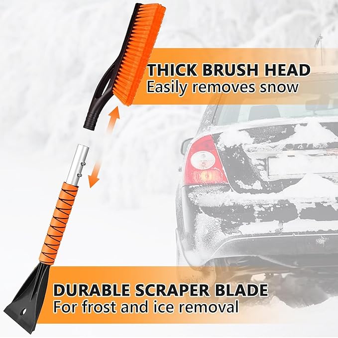 27" Snow Brush and Ice Scraper, 2-in-1 Detachable Car Snow Removal Tool with Ergonomic Grip, for Cars, Trucks, SUVs Windshield Winter Cleaning, Idea