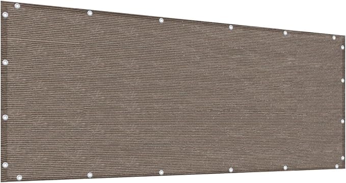 Alion Home© HDPE Privacy Screen Mesh for Pool, Patio, Deck, Balcony, Railing, Fence. No Black Trim. (5' x 26', Brown)
