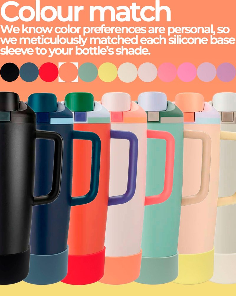 Kaitiaki Silicone Boot for Owala 30oz & 40oz FreeSip Sway Bottles & Tumblers - Non-Slip, Scratch-Resistant, Stability Enhancer, Available in 12 Colors (Very, Very Dark)