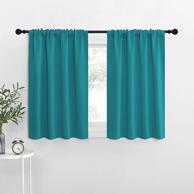 NICETOWN Peacock Blue Blackout Curtains Panels