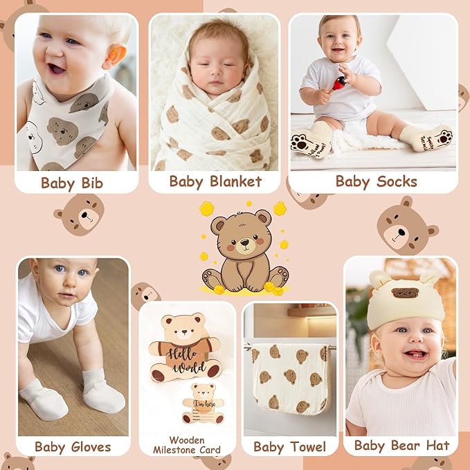16pcs Gender Reveal Gift, Baby Shower Gifts and Pregnancy Gift for New Parents, New Mom Care Package, First Time Moms Gift Box, New Mom Gift for Expecting Mom, Baby Welcome Box, Newborn Gift Set