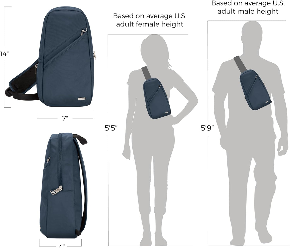 Travelon Anti-Theft Sling Bag for Travel & Daily Use - Classic Design, Secure & Stylish