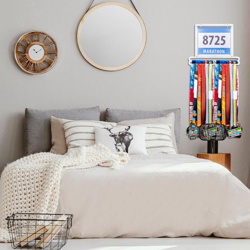 Moxweyeni Race Medal & Bib Display Hanger - Wall-Mounted Holder for Runners | Perfect Gift