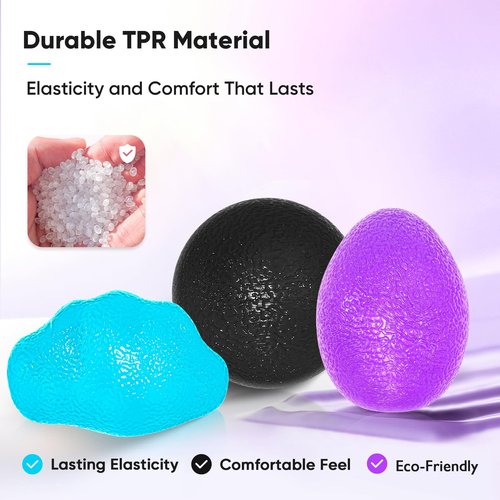FitBeast Stress Balls for Adults, Hand Exercise Balls 6 Pack, Stress Relief & Grip Strength Trainer, Squishy Balls & Squeeze Balls for Arthritis, Carpal Tunnel, Hand Therapy with 3 Resistance Levels