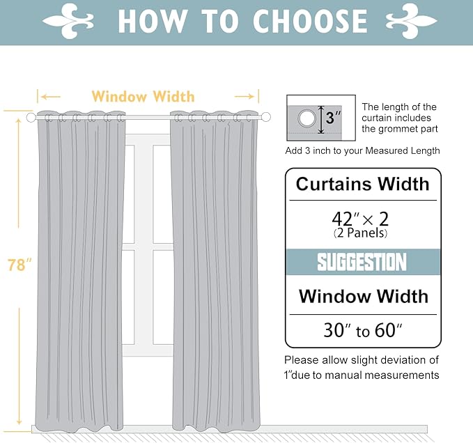 ChrisDowa Blackout Curtains 78 inches Long