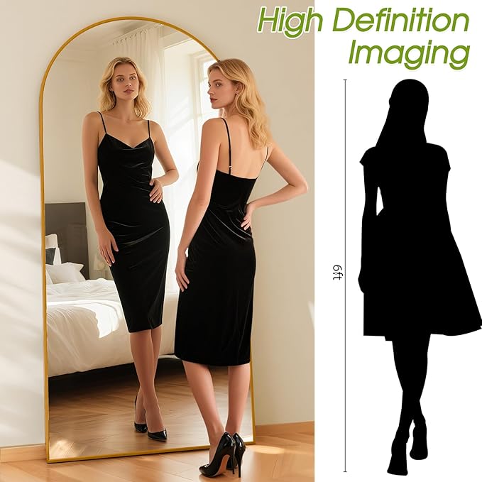 76"x34" Floor Mirror Full Length, Arched Full Length Mirror