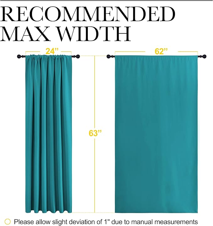 NICETOWN Peacock Blue Blackout Curtains Panels