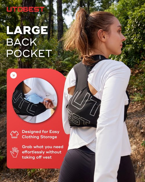 UTOBEST Running Vest for Women Men, Ultra-Light Minimalist Hydration Breathable Reflective Running Gear for Trail Hiking Jogging SM Vest Only