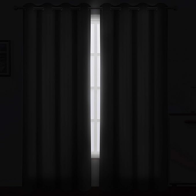 LEMOMO Grey Blackout Curtains/52 x 95 Inch/Set of 2 Panels Thermal Insulated