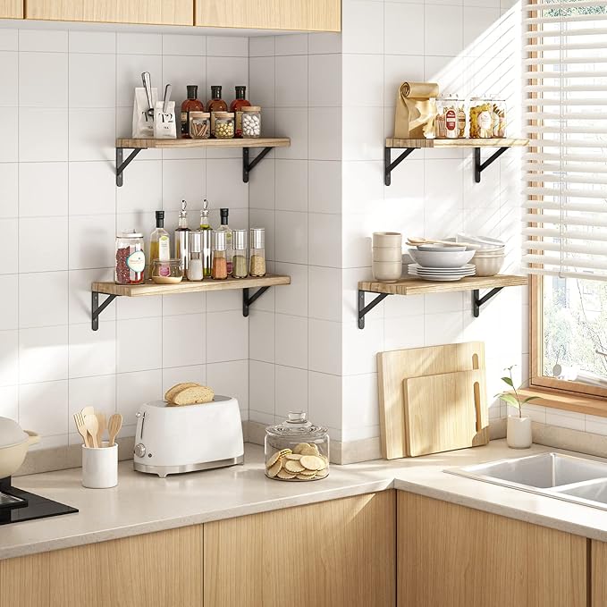 YGEOMER Floating Shelves for Wall Different Sizes Farmhouse Wall Shelf for