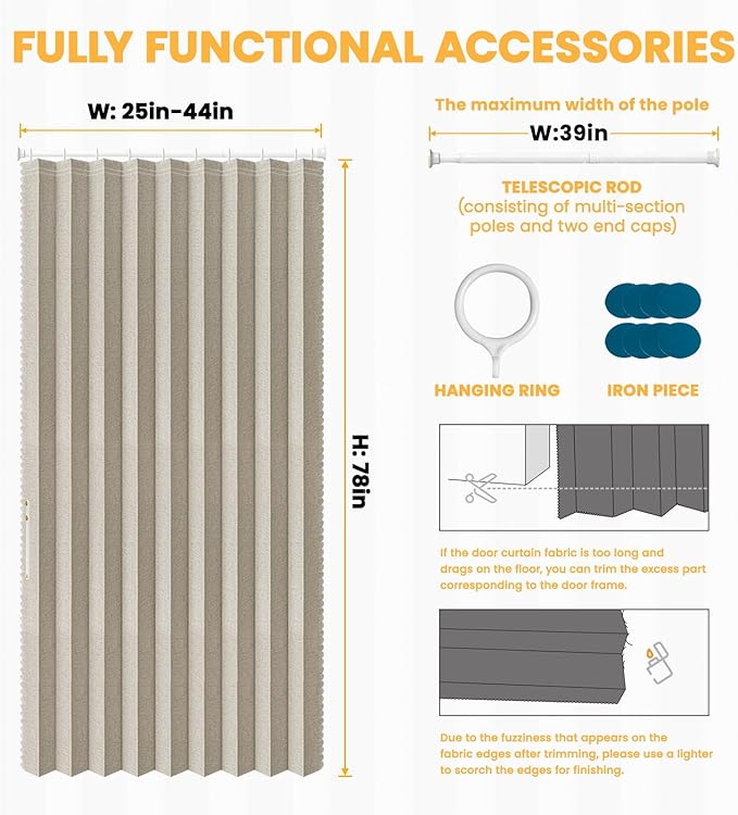 AJAZZ Blackout Door Curtains