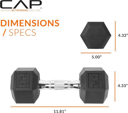 CAP Barbell Coated Dumbbell Weights - Versatile Options for Home Gym | Multiple Pairs & Sets Available