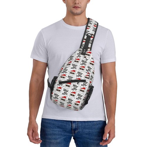 Christmas Santa Claus Sling Backpack For Women Men - Adjustable, Merry Xmas Daypack Gift