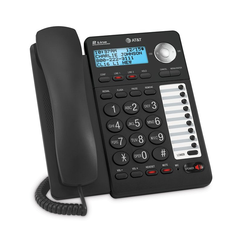 AT&T 2-Line Corded Speakerphone with Caller ID/Call Waiting, 3-Party Conferencing, 18 Number Speed Dial and Auto Line Selection (Speakerphone)
