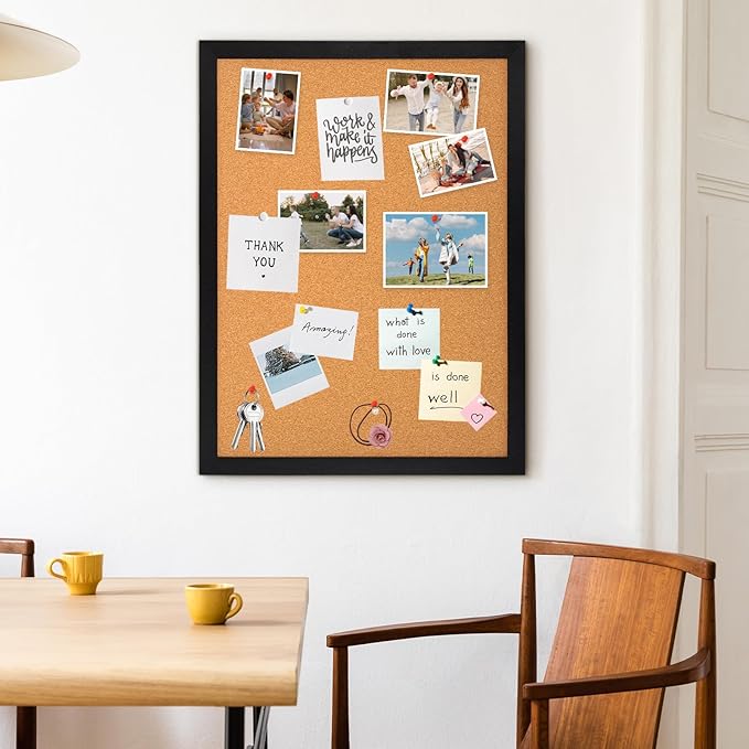 DOLLAR BOSS Cork Board for Wall 36" x 24" Bulletin Board for Wall