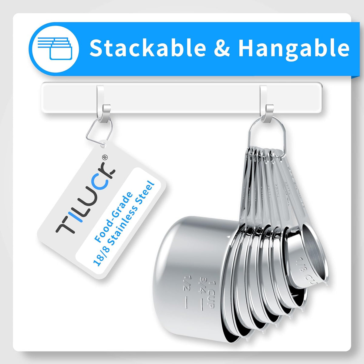 TILUCK Stainless Steel Measuring Spoons Set,Coffee Scoop Spoon,Kitchen Gadgets for Cooking & Baking,Set of 13