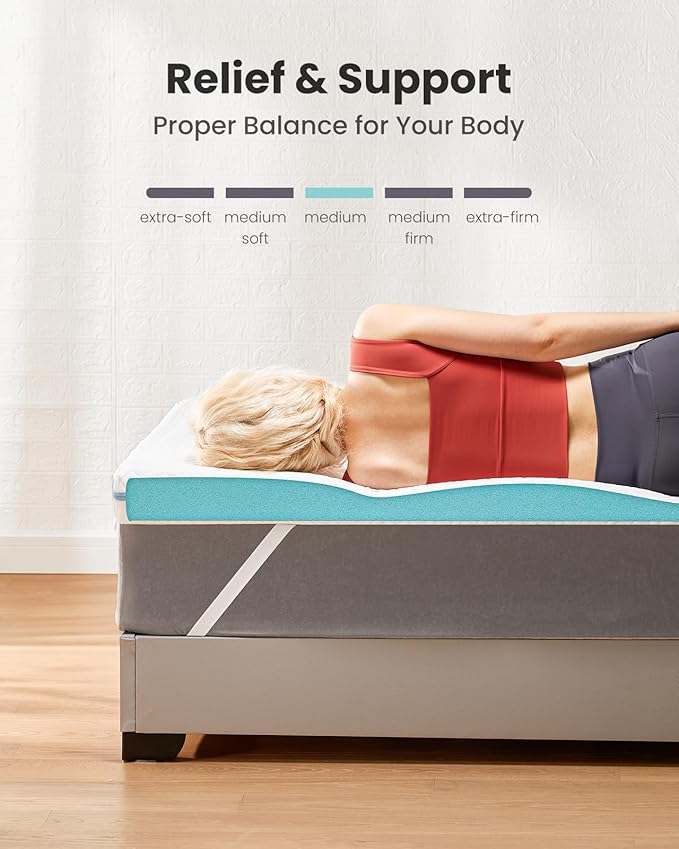 Dreamsmith Queen Size Mattress Topper - 2 Inch Cooling Gel Memory Foam Mattress Pad for Pressure Relief, Bed Topper with Removable Washable Soft Cover Non-Slip, CertiPUR-US & Oeko-Tex Certified