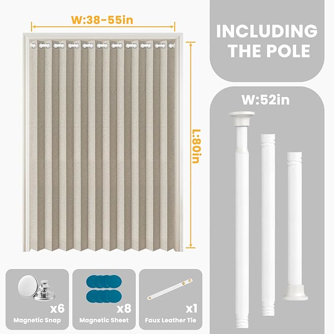 AJAZZ Blackout Accordion Door Curtain
