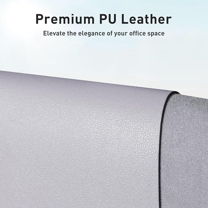 Aothia Large PU Leather Desk Pad Protector - Non-Slip Mouse Pad & Writing Mat for Office/Home, Waterproof, Easy to Clean (36" x 17", Smoky Lavender)