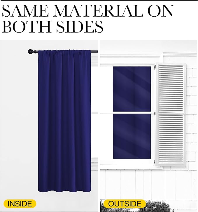 NICETOWN Kitchen Curtains, Short Blackout Drapes, 34 in x 40 in, Thermal